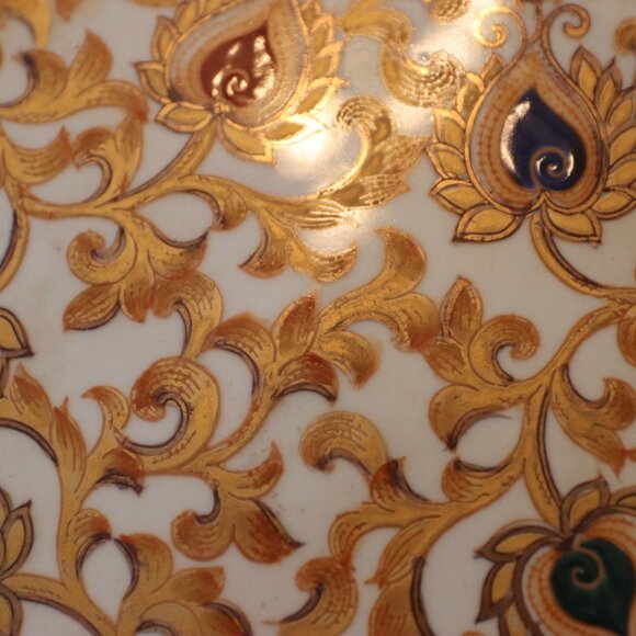 Beautiful Vintage Decorative Plate By Oriental Accent Raised jewels 10in. - Picture 4 of 10